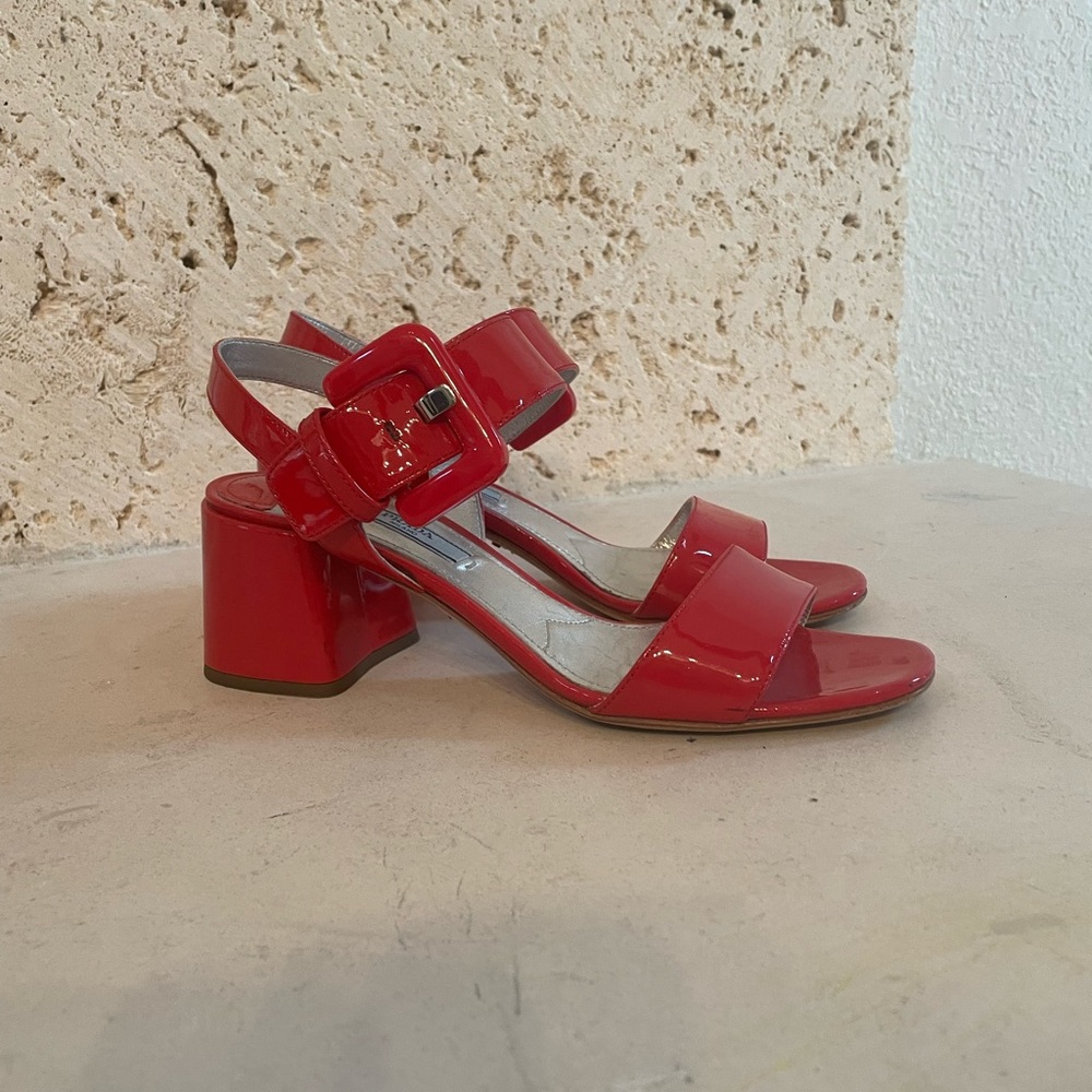 Prada Red Sandals. Patent Leather. Size 37.